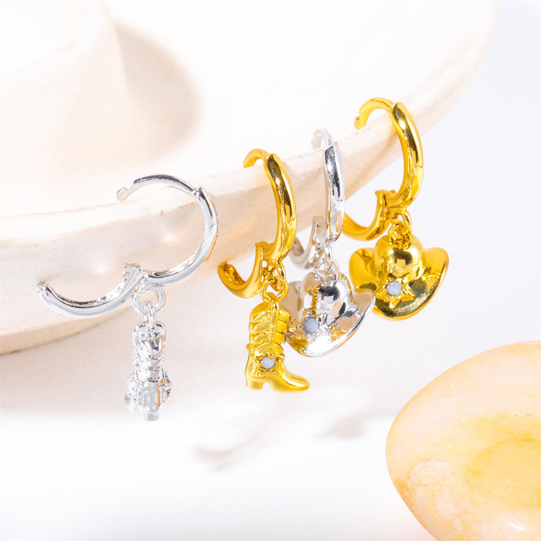 Valantomode | Heavyweight Plated Western Motif Earrings for Women