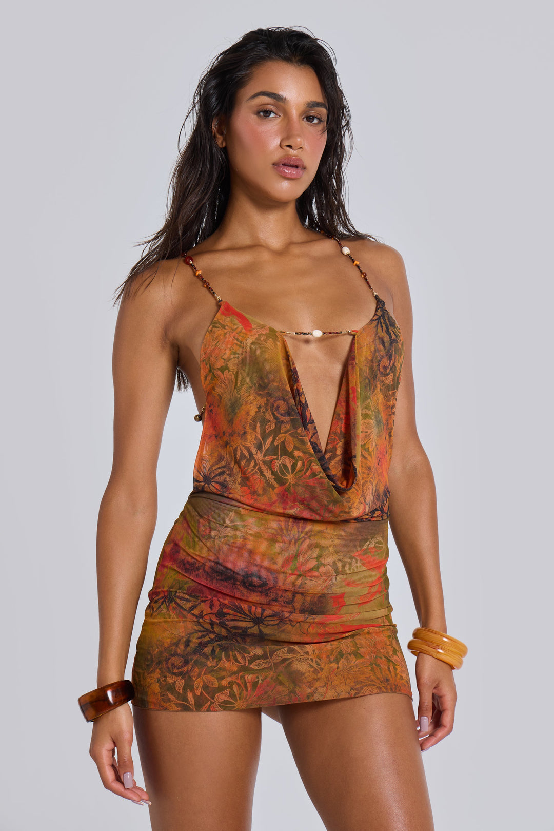 Valantomode | Chic Backless Mini Dress with Beaded Details for Parties