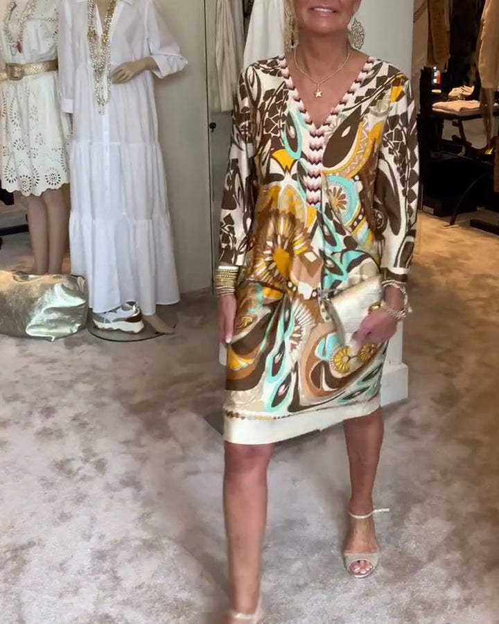 Valantomode | Dress Featuring Sunburst Print