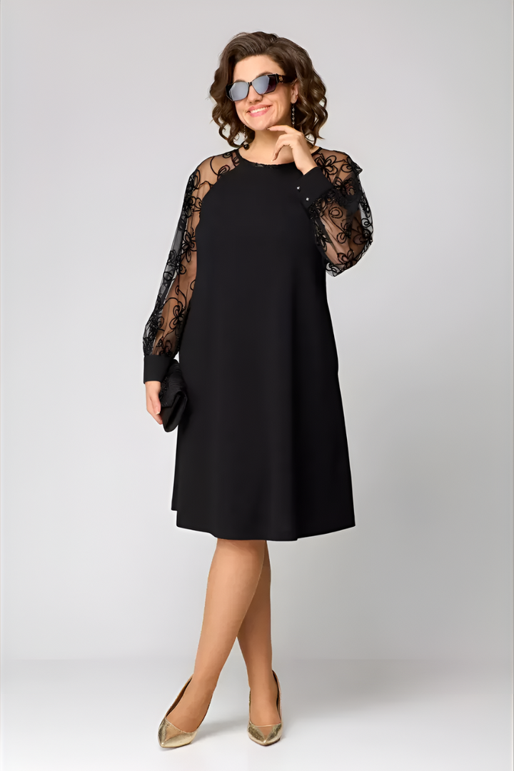 Valantomode | Stylish Dress with Delicate Lace Sleeves for Any Occasion