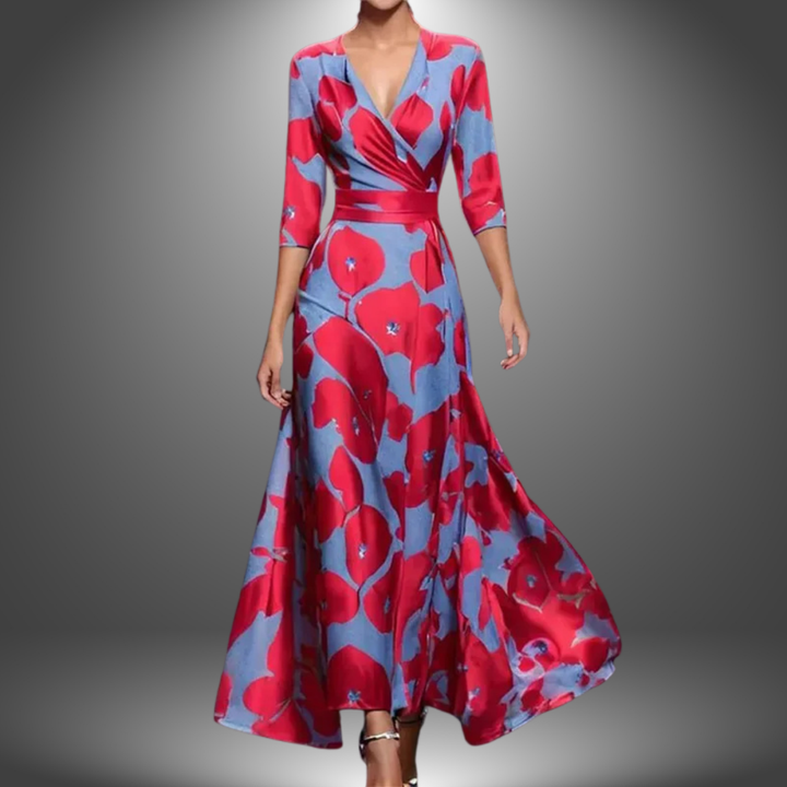 Valantomode | Dress with Printed Wrap Design