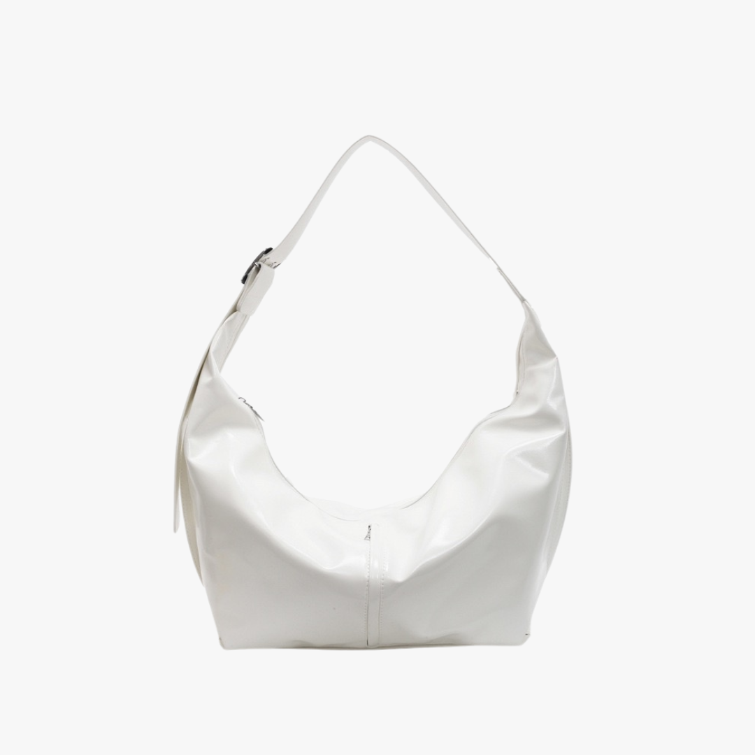 Valantomode | Aura Horizon Crescent – 54cm Oversized Vegan Leather Curved Crossbody Bag