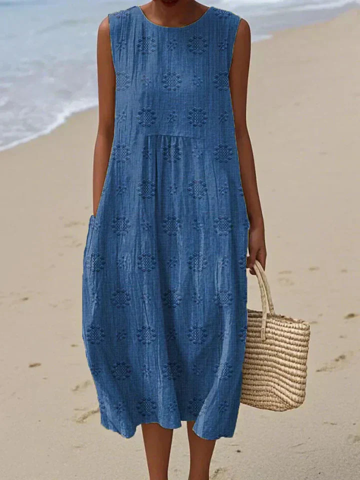 Valantomode | Chic Sleeveless Midi Dress Perfect for Day or Night Events