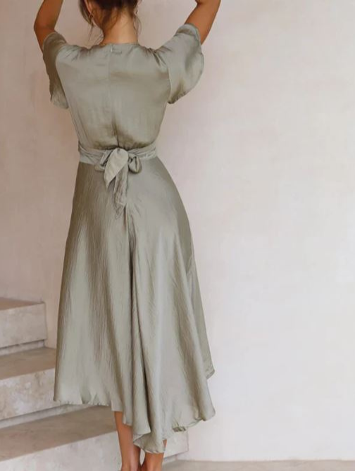 Valantomode | Trendy Summer Wrap Dress with Side Slit for Effortless Style