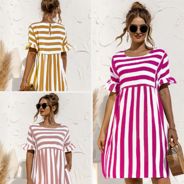 Valantomode | Chic Striped Dress Perfect for Summer Days and Events