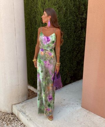 Valantomode | Stylish Maxi Dress with Colorful Tie Dye and Scarf Accessory