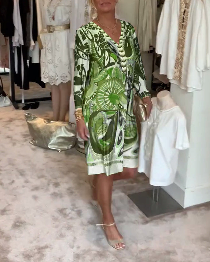 Valantomode | Dress Featuring Sunburst Print