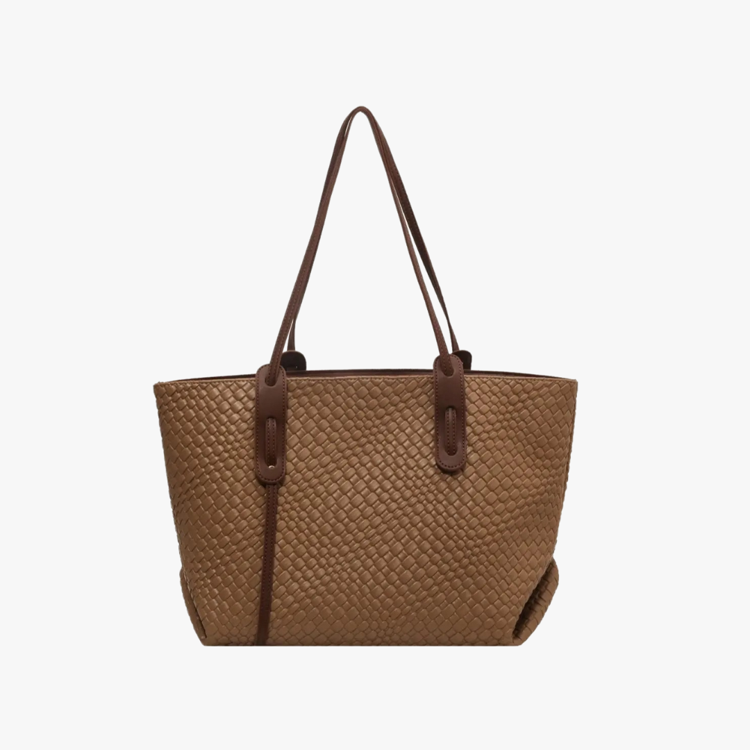 Valantomode | The Veridian Lattice Executive – Women's Premium Woven Vegan Leather Business Tote
