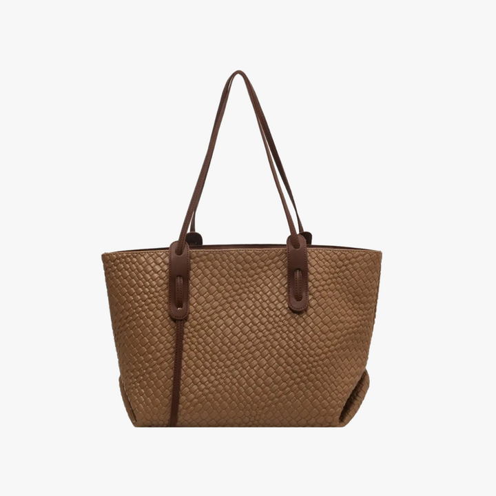 Valantomode | The Veridian Lattice Executive – Women's Premium Woven Vegan Leather Business Tote