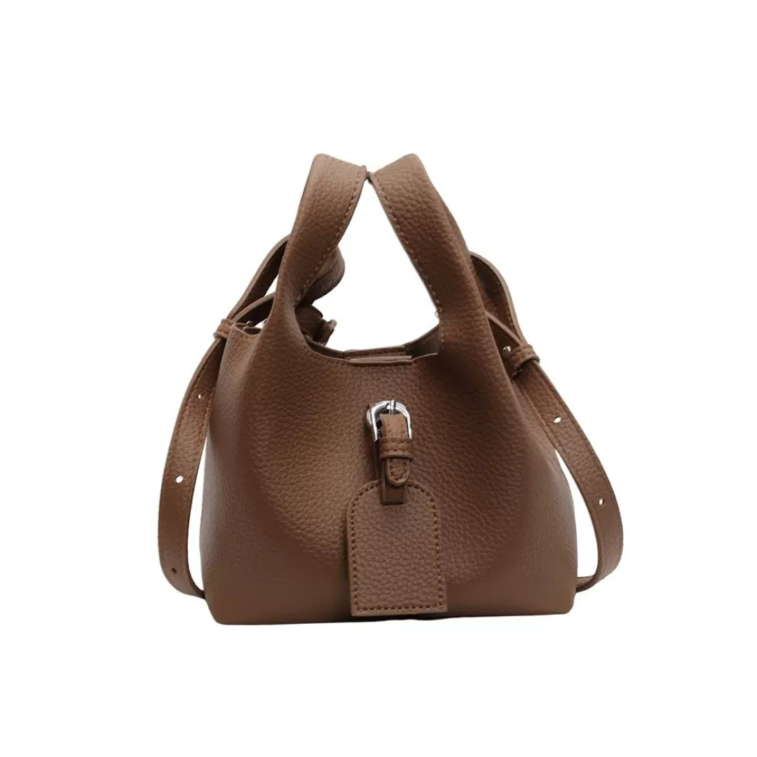Valantomode | Luna Pebble Cyclus – Premium Pebbled Vegan Leather Mini Bucket Bag with Modular Pouch