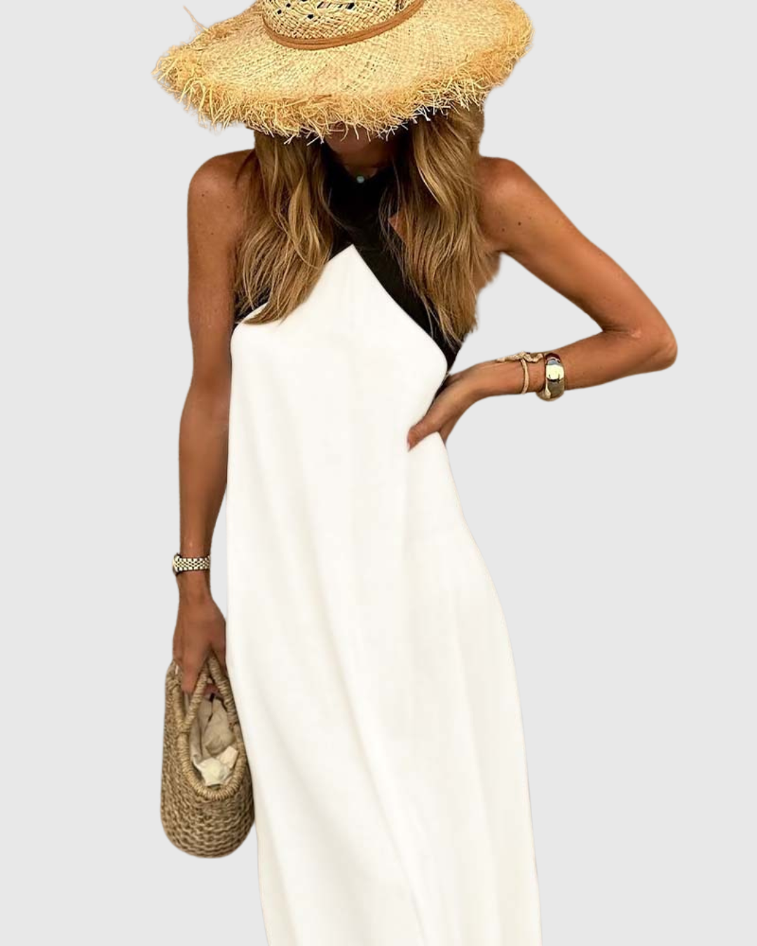 Valantomode | Chic Cross-Neck Dress for Stylish Summer Outings