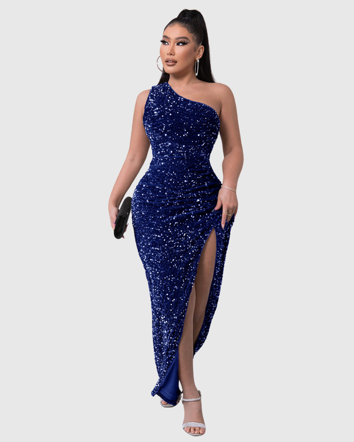Valantomode | Chic One-Shoulder Dress for Formal Evening Events