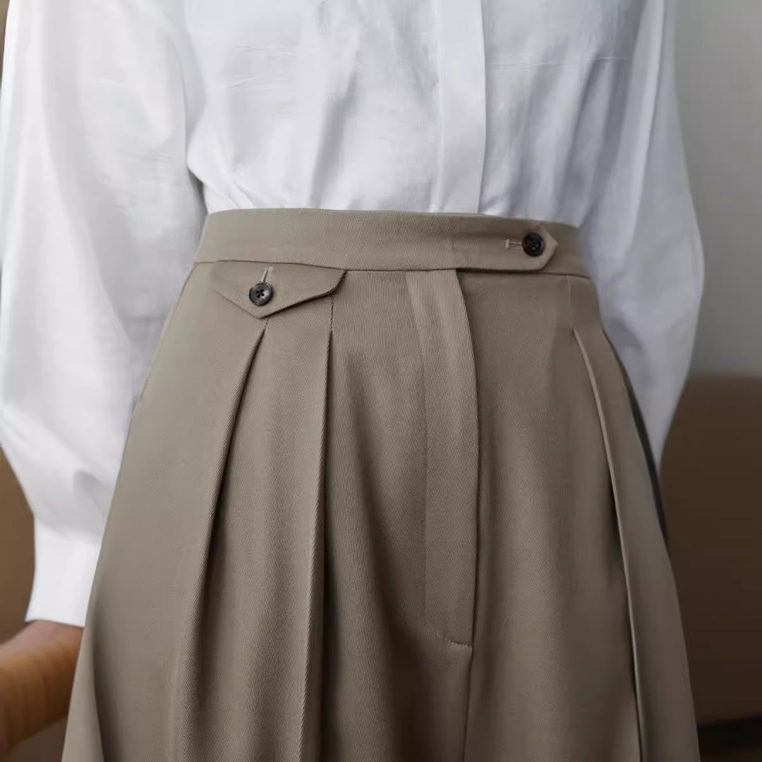 Valantomode | Women’s Straight Wide-Leg Pants – Linear Dominance & Architectural Poise