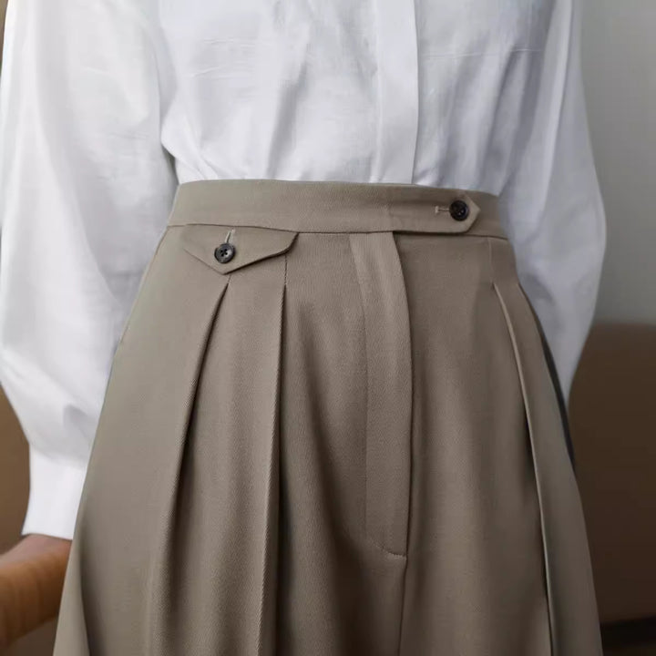 Valantomode | Women’s Straight Wide-Leg Pants – Linear Dominance & Architectural Poise