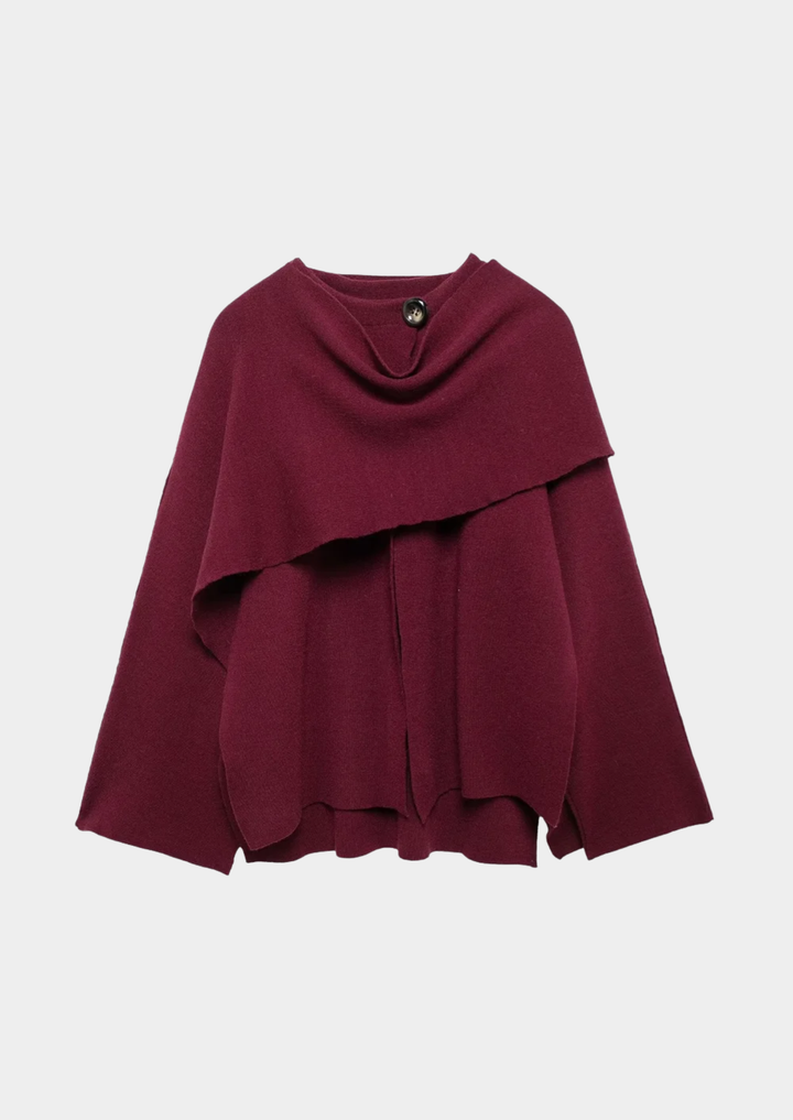Valantomode | Women’s Knit O-Neck Jacket – Minimalist Poise & Linear Grace