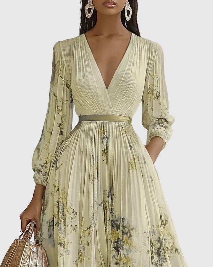 Valantomode | Stylish Pleated Maxi Dress for Effortless Elegance