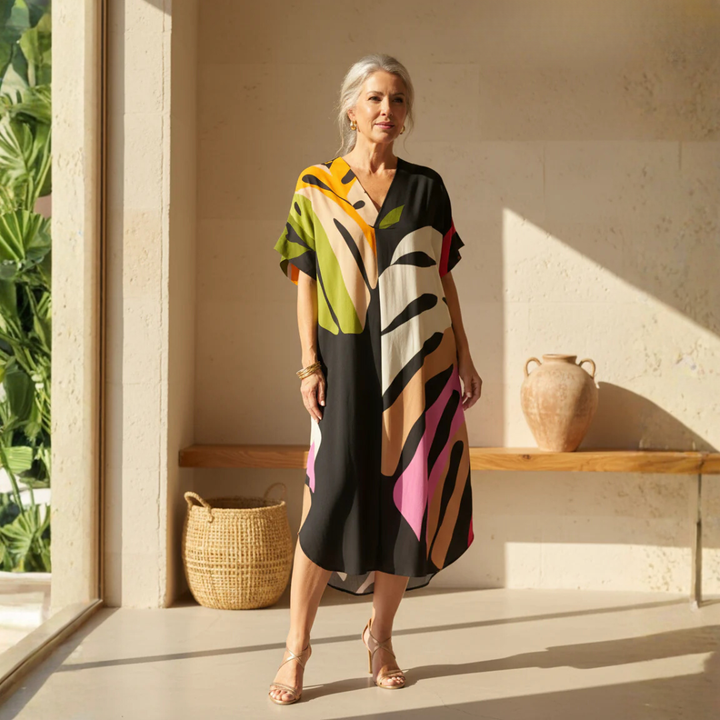 Valantomode | Dress with Abstract Print