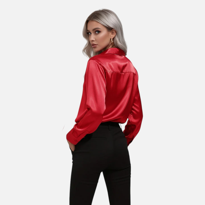 Valantomode | Women’s Premium Satin Blouse – Satin Sovereignty & Fluid Command