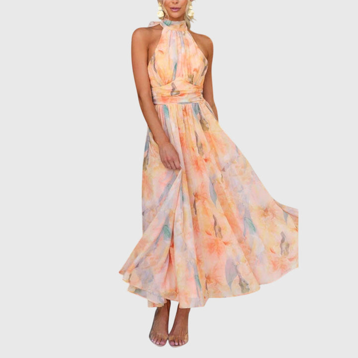 Valantomode | Chic Halter Maxi Dress Perfect for Summer Events