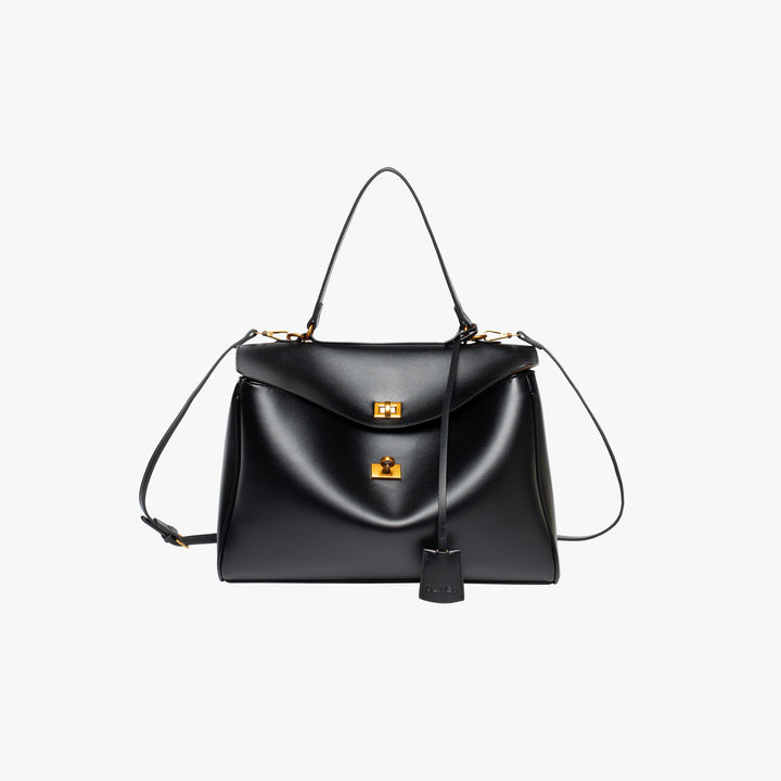 Valantomode | Apex Commuter Garrison – Premium Vegan Leather Structured Tote with Gold-Tone Turn-Lock