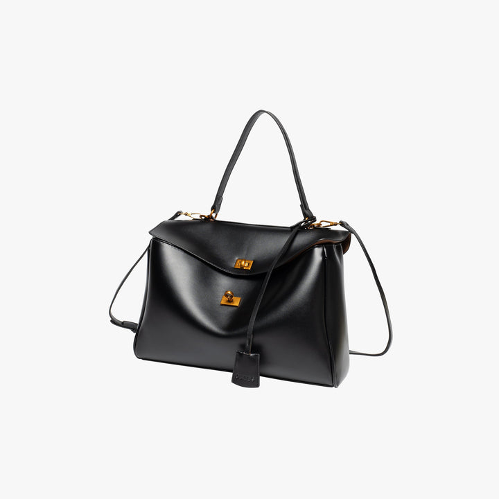 Valantomode | Apex Commuter Garrison – Premium Vegan Leather Structured Tote with Gold-Tone Turn-Lock