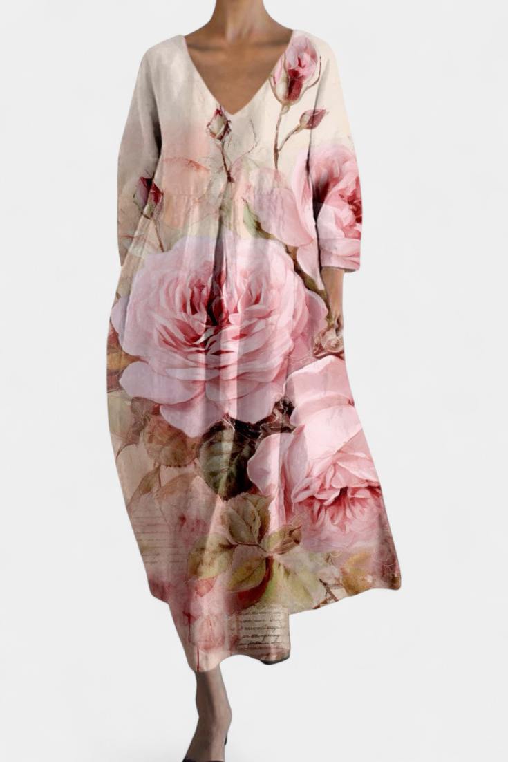 Valantomode | Soft V-Neck Dress for Effortless Everyday Style