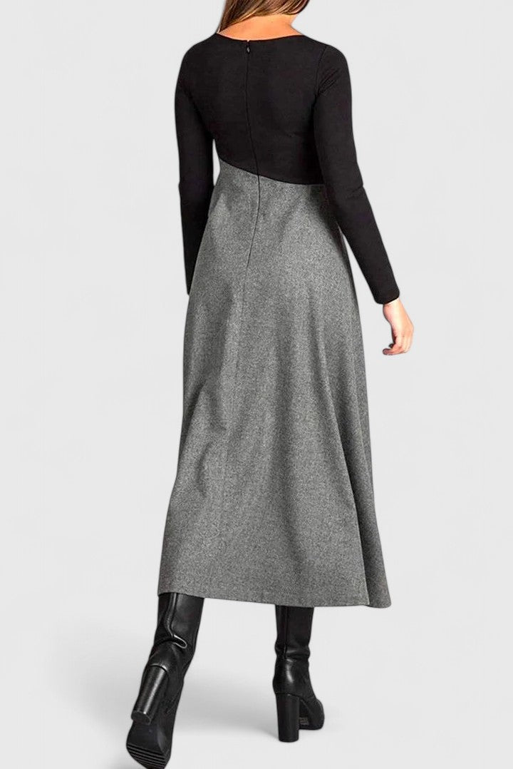 Valantomode | Chic Long Sleeve Maxi Dress for Elegant Evening Events