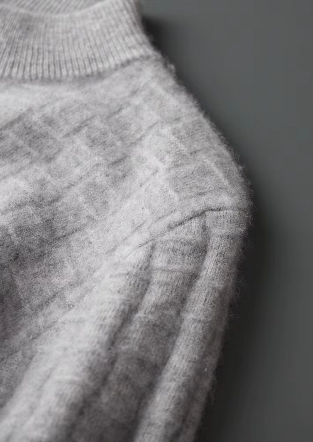 Valantomode | Men’s Textured Mockneck Knit – Geometric Presence & Tactical Elegance