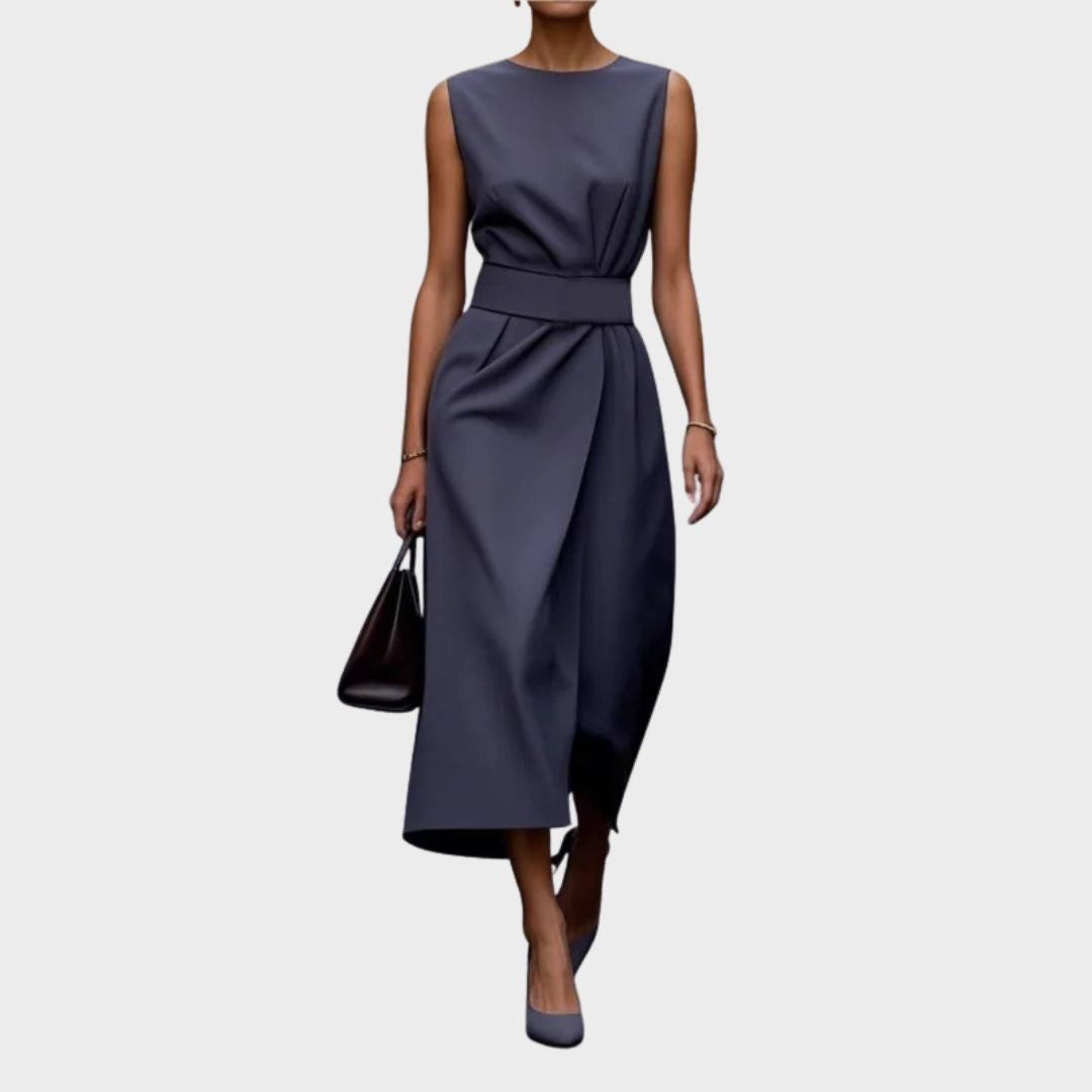 Valantomode | Timeless Round Neck Dress for Stylish Women
