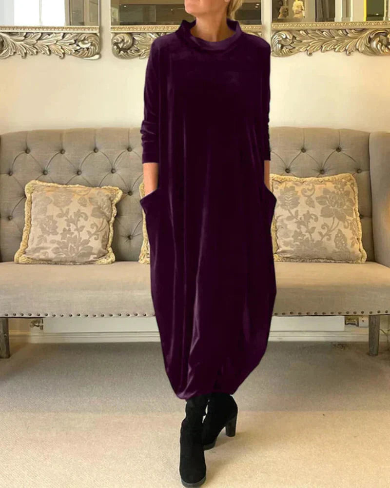 Valantomode | Chic Long Dress with Convenient Pockets for Every Occasion