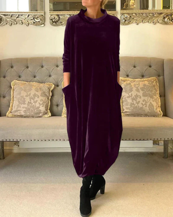 Valantomode | Chic Long Dress with Convenient Pockets for Every Occasion