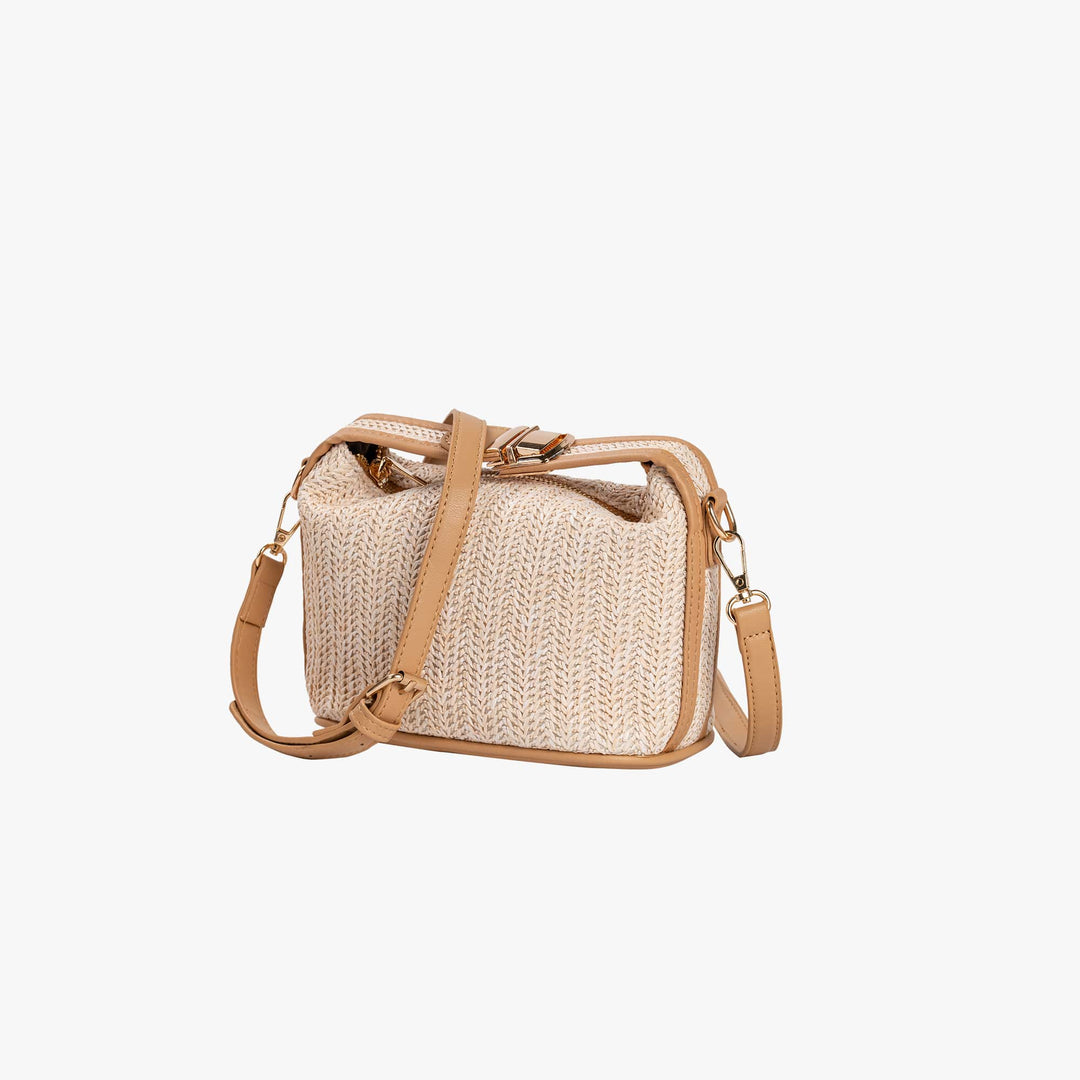 Valantomode | The ‘Aurelius’ Poppy Micro-Monolith – Women's Premium Mini Artisanal Straw Crossbody
