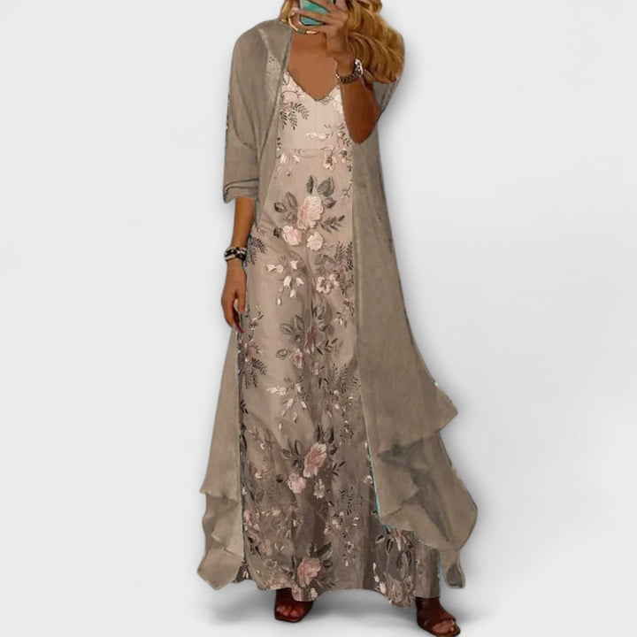 Valantomode | Chic Two-Piece Maxi Dress for Effortless Style