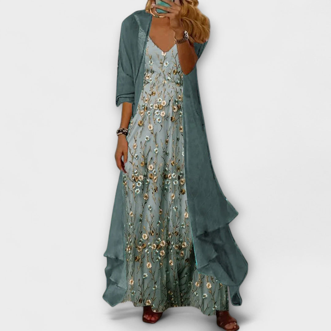 Valantomode | Chic Two-Piece Maxi Dress for Effortless Style