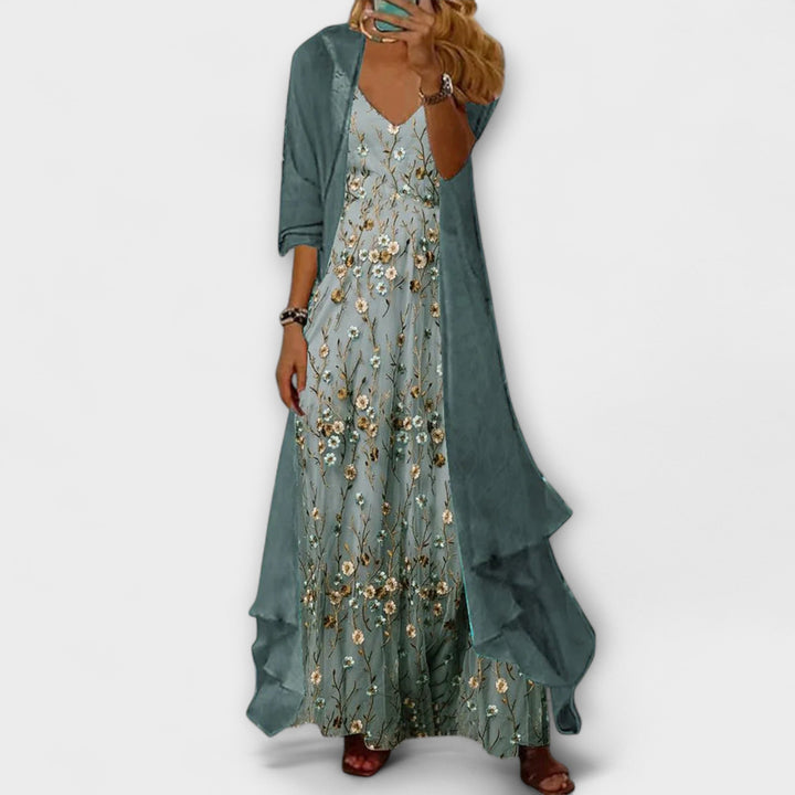 Valantomode | Chic Two-Piece Maxi Dress for Effortless Style