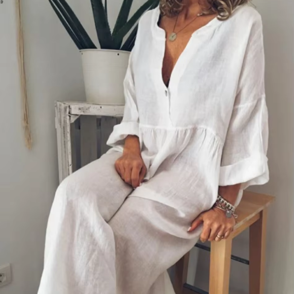 Valantomode | V-Slit Maxi Skirt for Effortless Summer Style