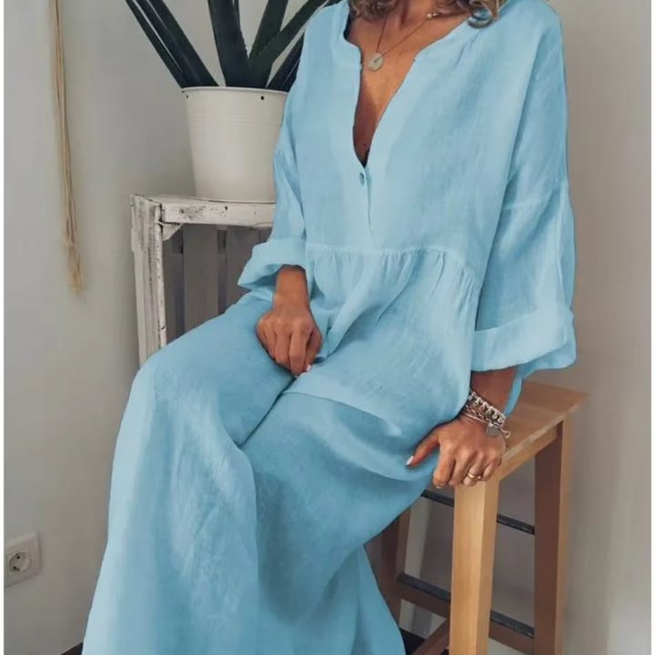 Valantomode | V-Slit Maxi Skirt for Effortless Summer Style