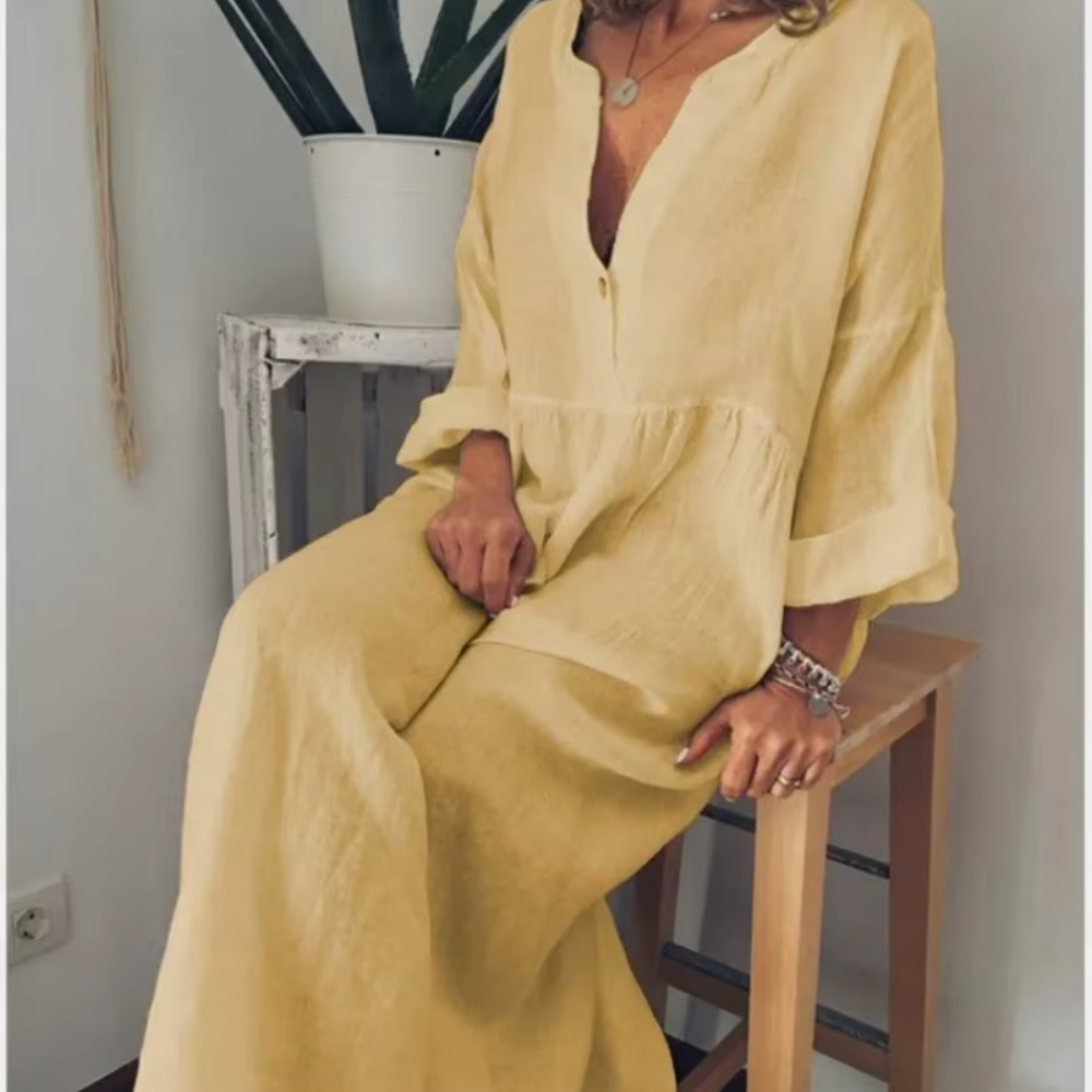 Valantomode | V-Slit Maxi Skirt for Effortless Summer Style