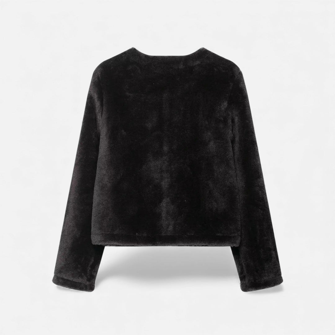 Valantomode | Women’s Faux Fur Jacket - Vintage Toggle Button Shearling-Style Coat