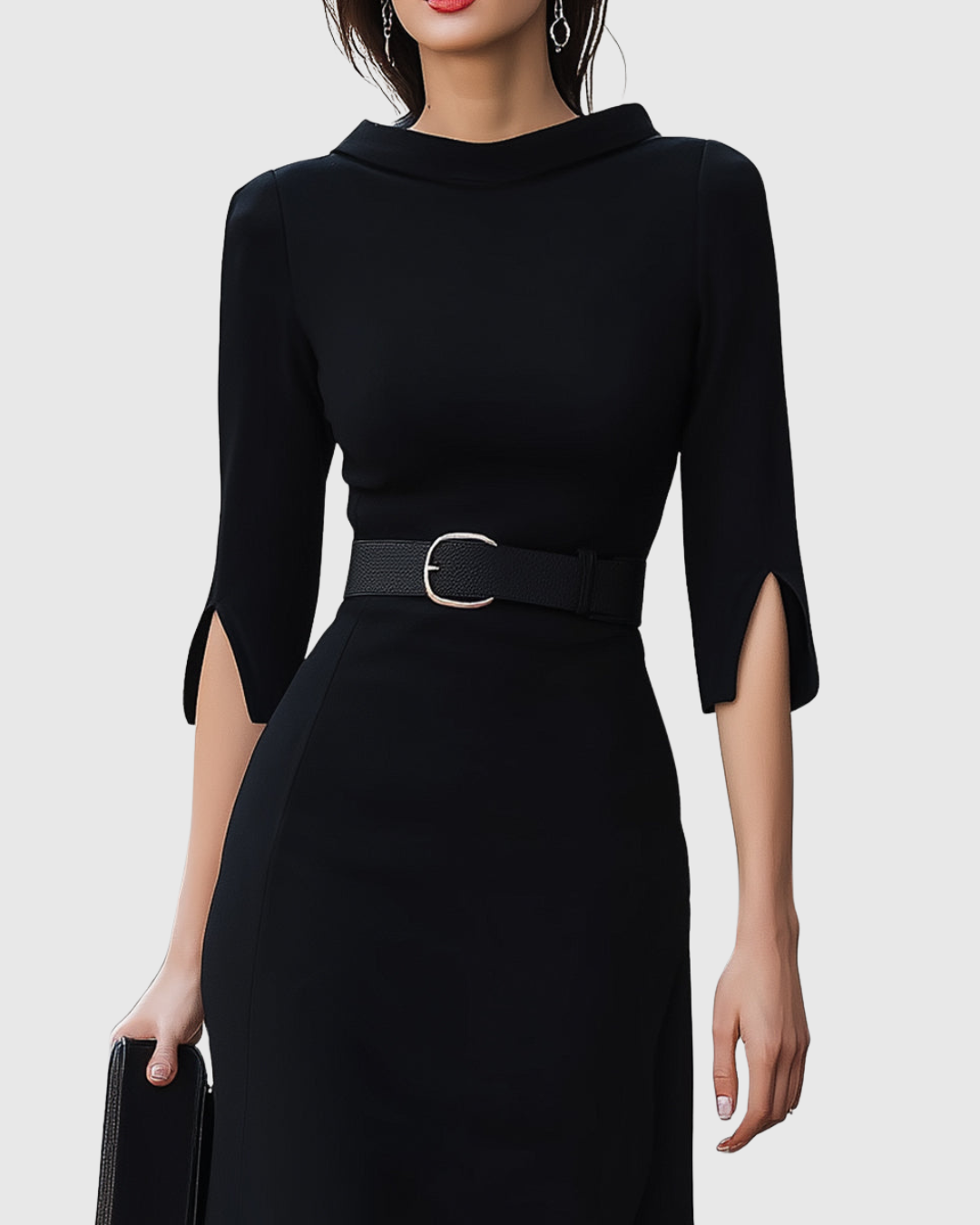Valantomode | Timeless Black Midi Dress for Every Occasion