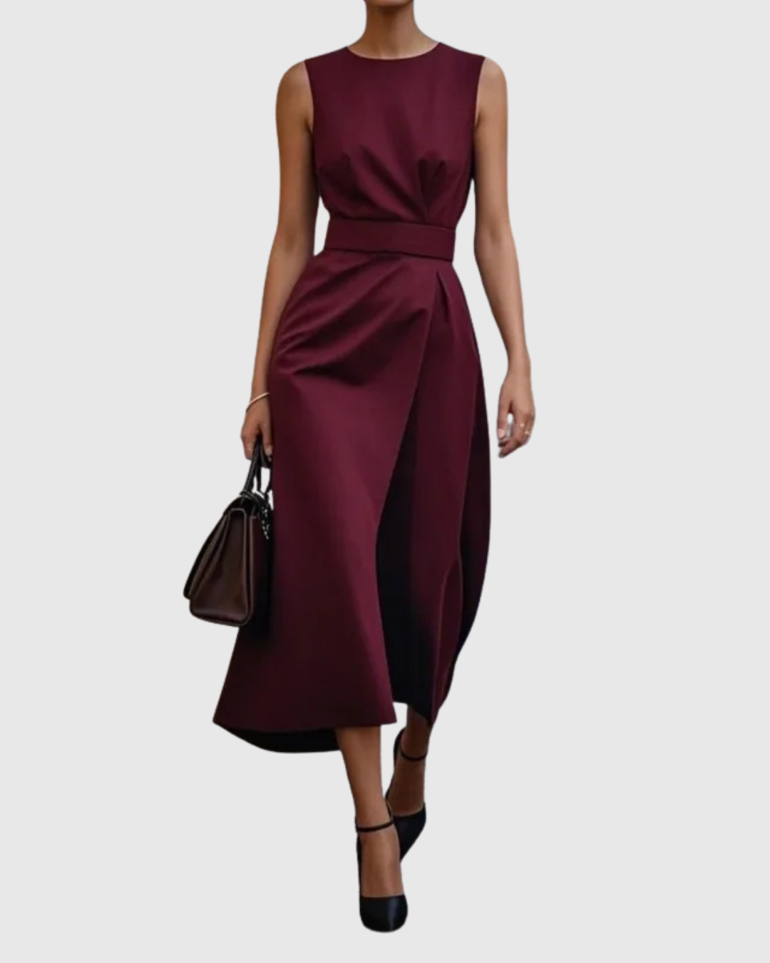 Valantomode | Timeless Round Neck Dress for Stylish Women