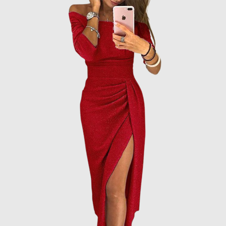 Valantomode | Chic Off Shoulder Dress for Effortless Elegance
