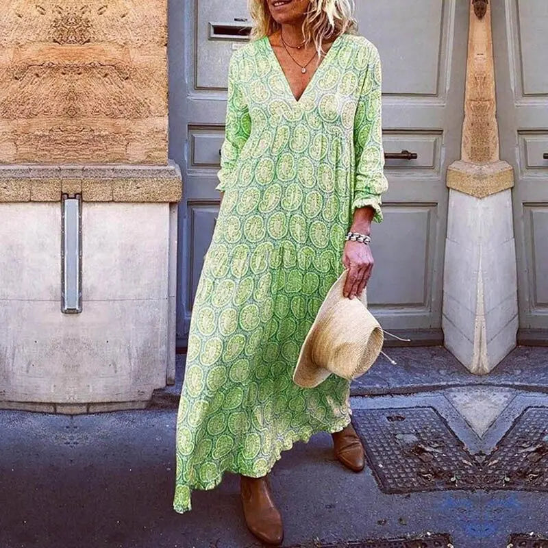 Valantomode | Stunning V-Neck Dress for Women Perfect for Ibiza Evenings