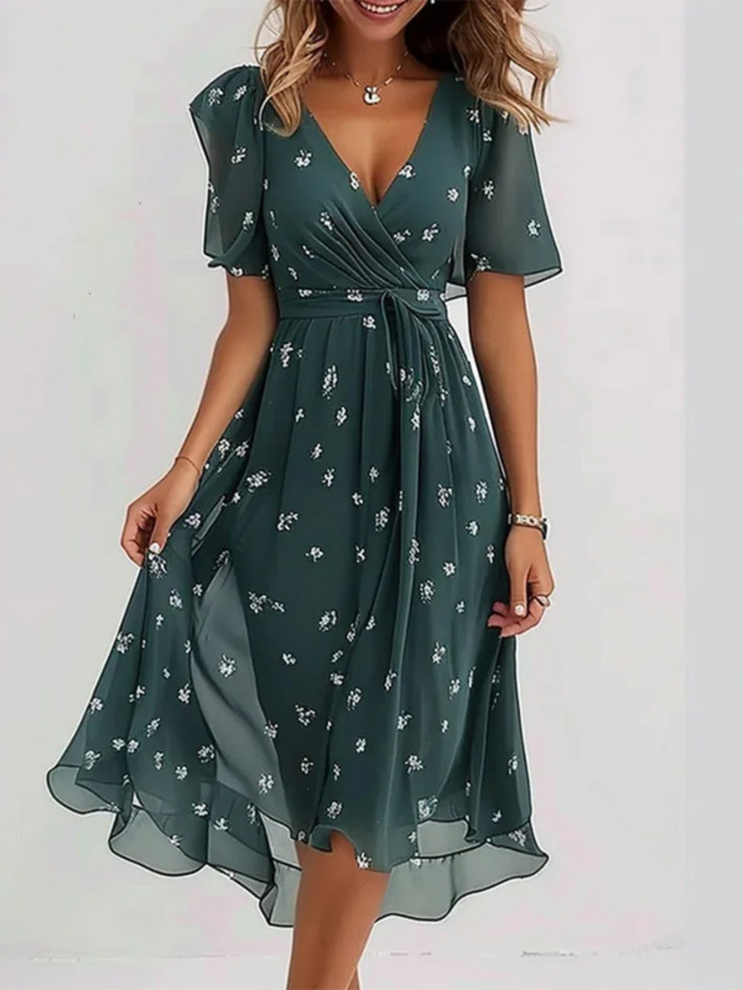 Valantomode | Chic Summer Dress Offering a Stylish Belly Cover Design