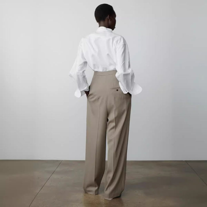 Valantomode | Women’s Straight Wide-Leg Pants – Linear Dominance & Architectural Poise