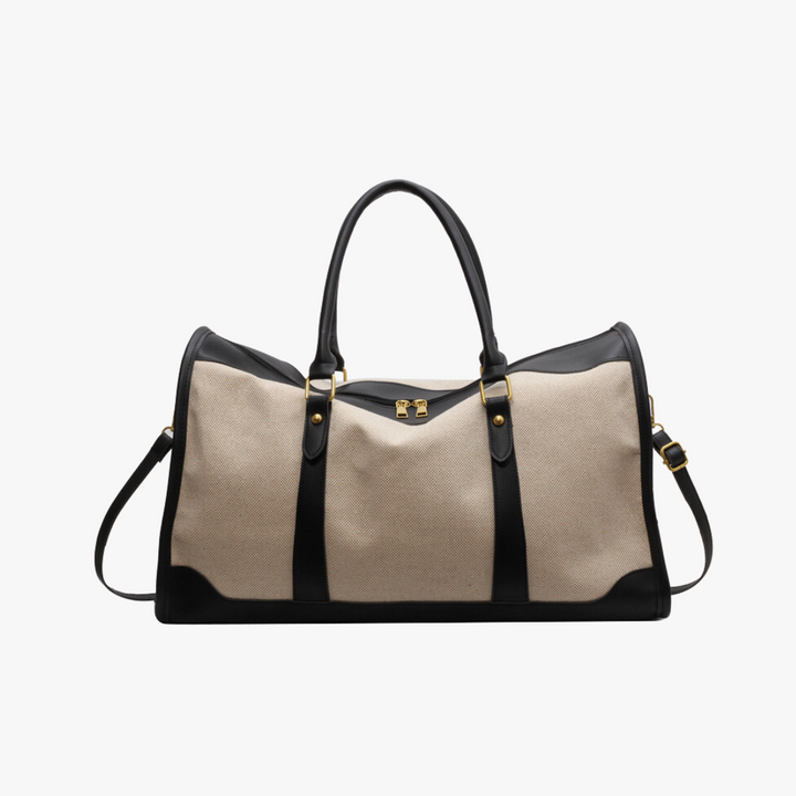 Valantomode | Odyssey Two-Tone Duffle – Premium Canvas & Vegan Leather Weekend Travel Bag