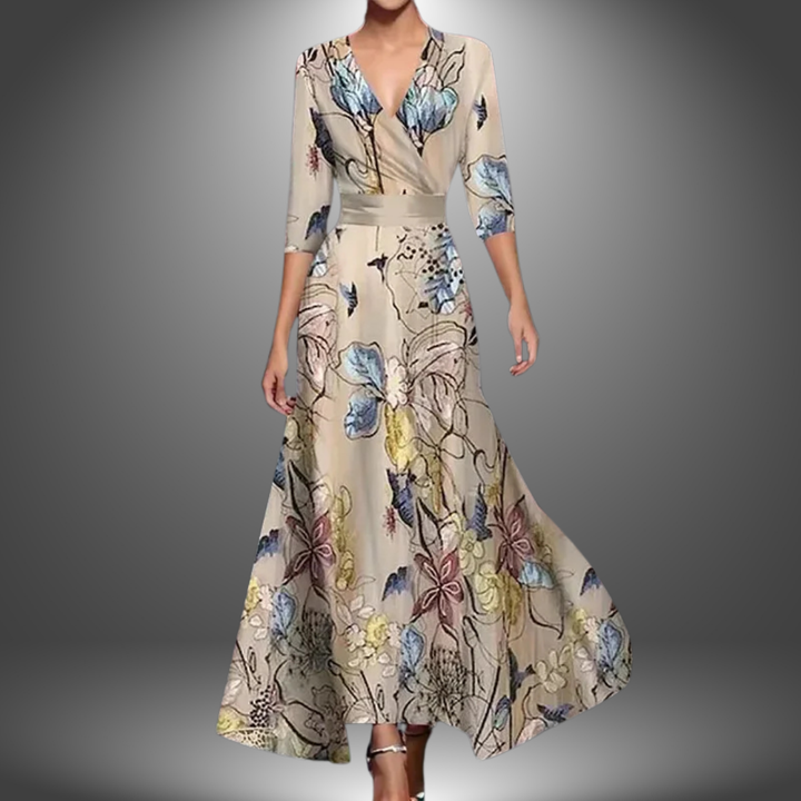 Valantomode | Dress with Printed Wrap Design