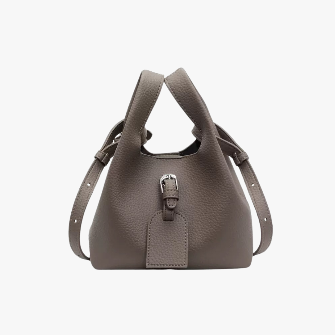Valantomode | Luna Pebble Cyclus – Premium Pebbled Vegan Leather Mini Bucket Bag with Modular Pouch