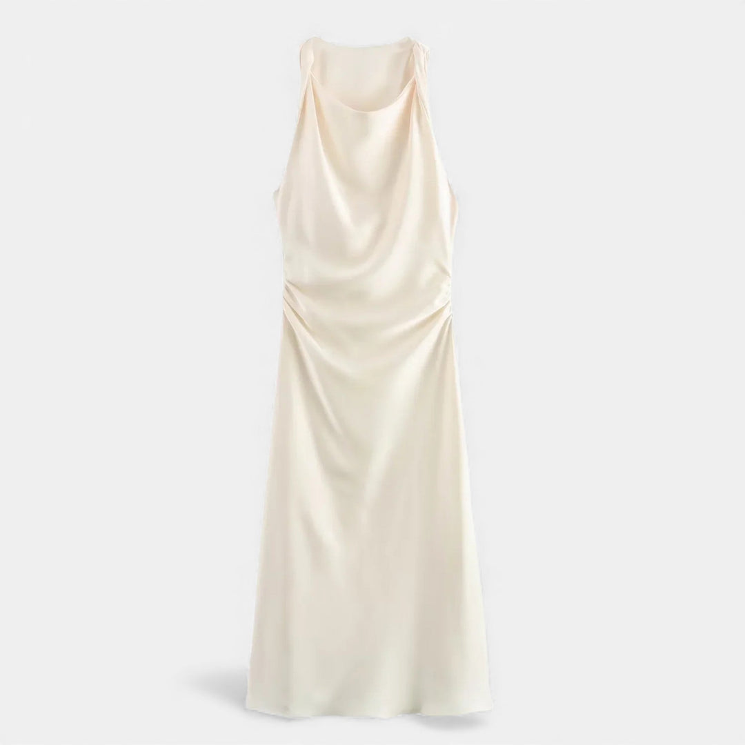 Valantomode | Women’s Satin Midi Slip Dress