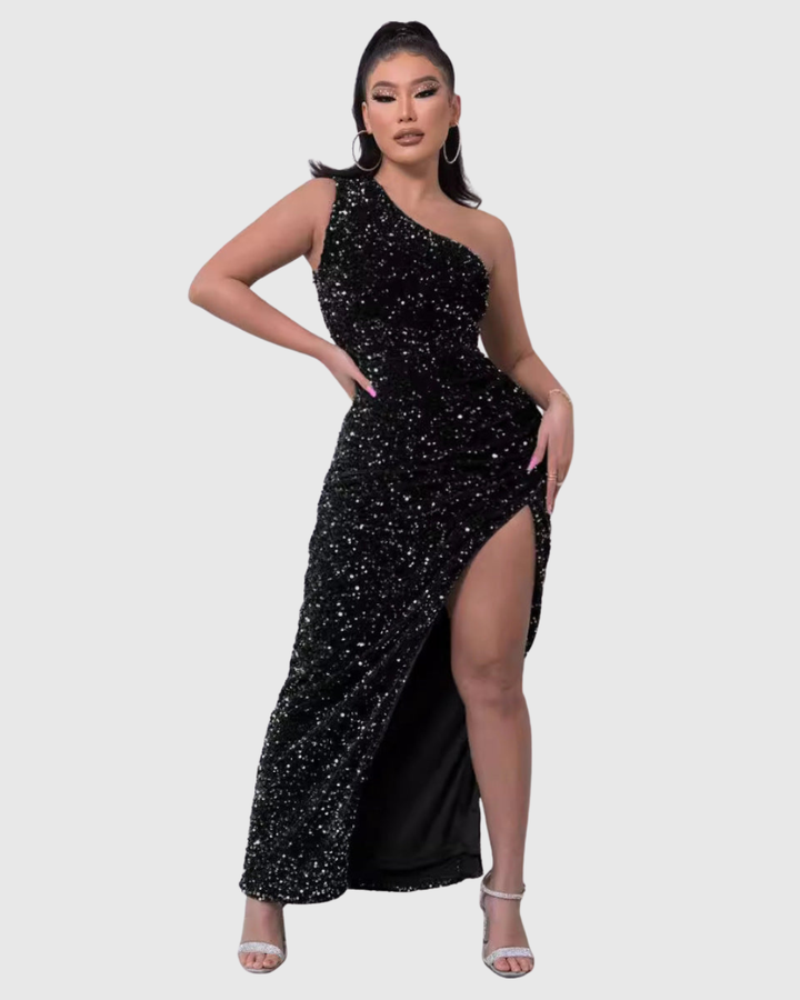 Valantomode | Chic One-Shoulder Dress for Formal Evening Events